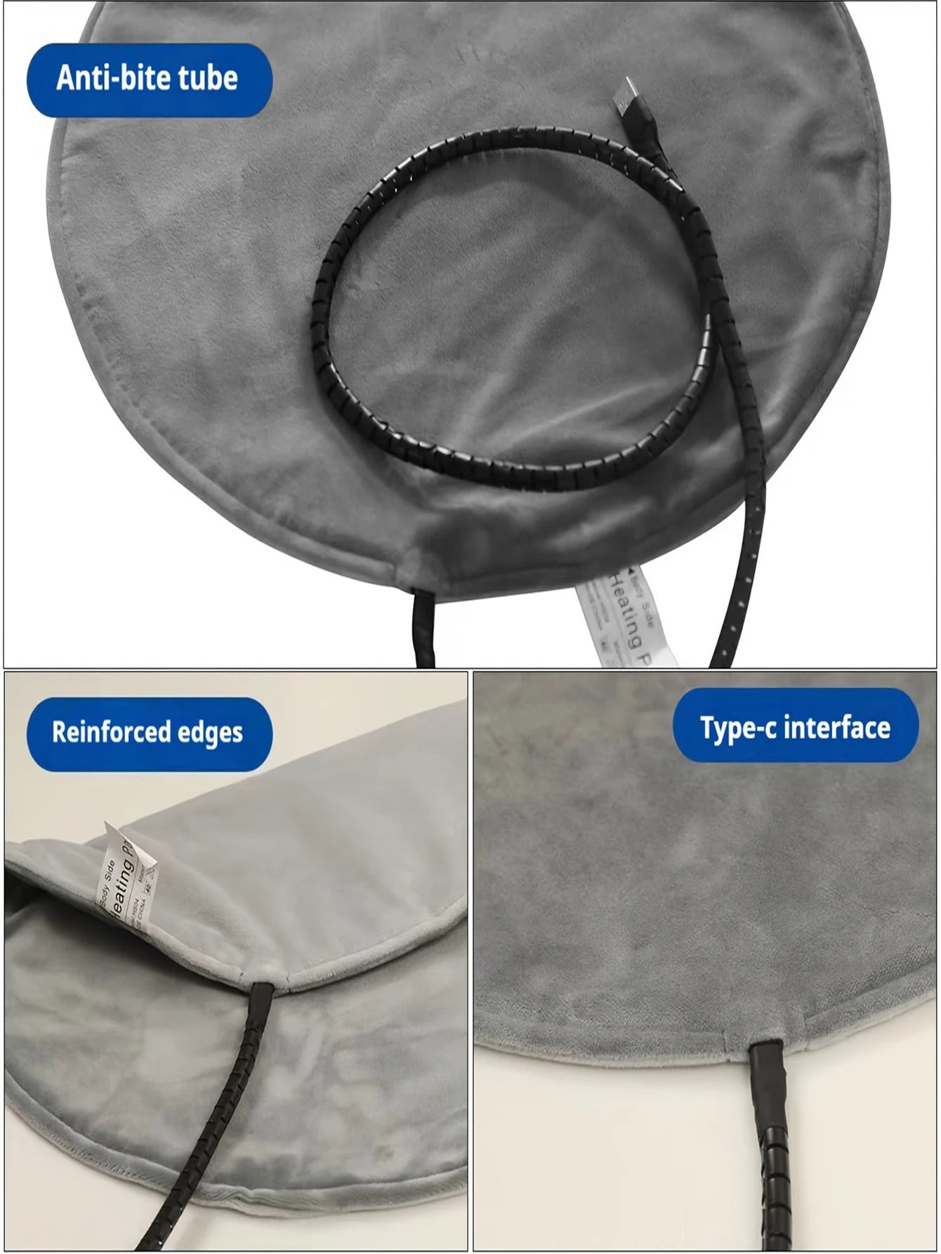 Pet Heating Pad Electric Heated Pad for Dog & Cat Mat Waterproof Heated Bed with Chew Resistant Cord Comfortable Heater Blanket