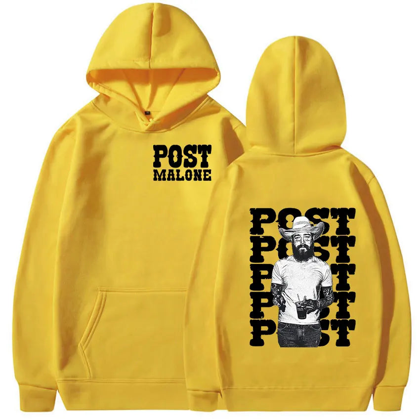 Rapper P-Posts M-Malones Graphic Hoodie Men's Hip Hop Retro Pullover Sweatshirt Man Casual Fashion Oversized Hoodies Streetwear