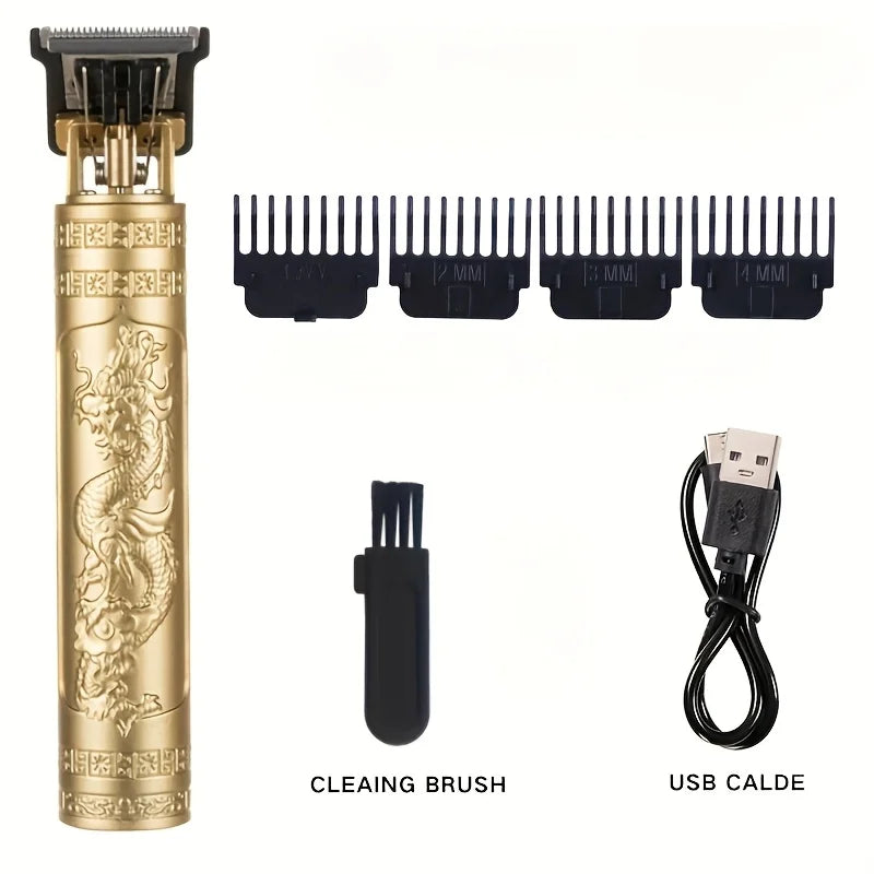 2025 T9 HairClipper Beard Shaving Body Hair Trimmer Clippers Electric Machine Men Haircut Machine 0mm Barber ShaverDragon Carved