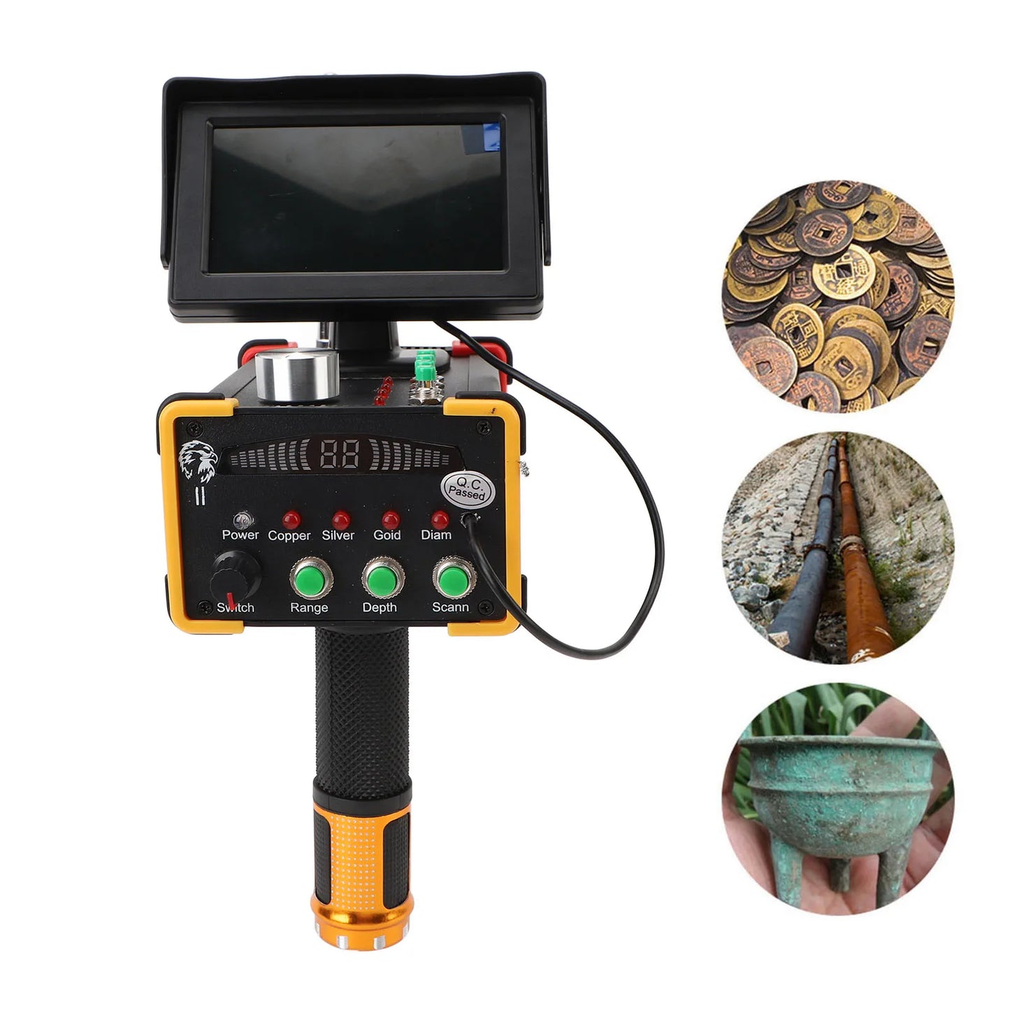 Metal Detector 15m Depth 1000m Underground Metal Scanner built inDisplay Screen High Accuracy Gold Silver Copper Locator