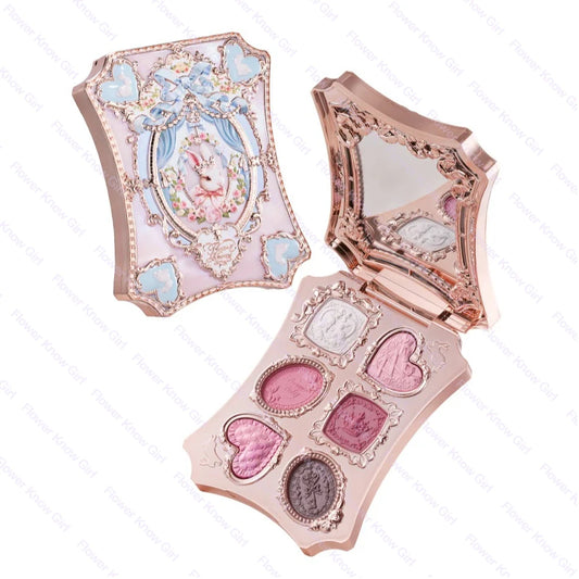 Flower Knows Bunny Garden Collection 6-color  Eyeshadow Palette Rabbit Face Palette Shimmer Matte Satin Makeup Cosmetics