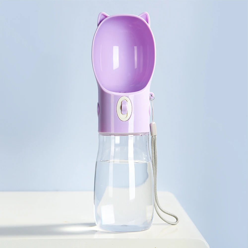 Portable Pet Drinking Bottle Dispenser Outdoor Walking Puppy Water Cup Bowls For Small Large Dogs Cat Kitten Ear Design Supplies