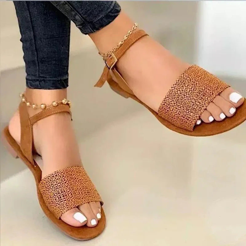 Women Sandals Classics Ankle Strap Summer Sandals Flat Shoes For Women  Lightweight Flats Sandalias Mujer Casual Summer Footwear