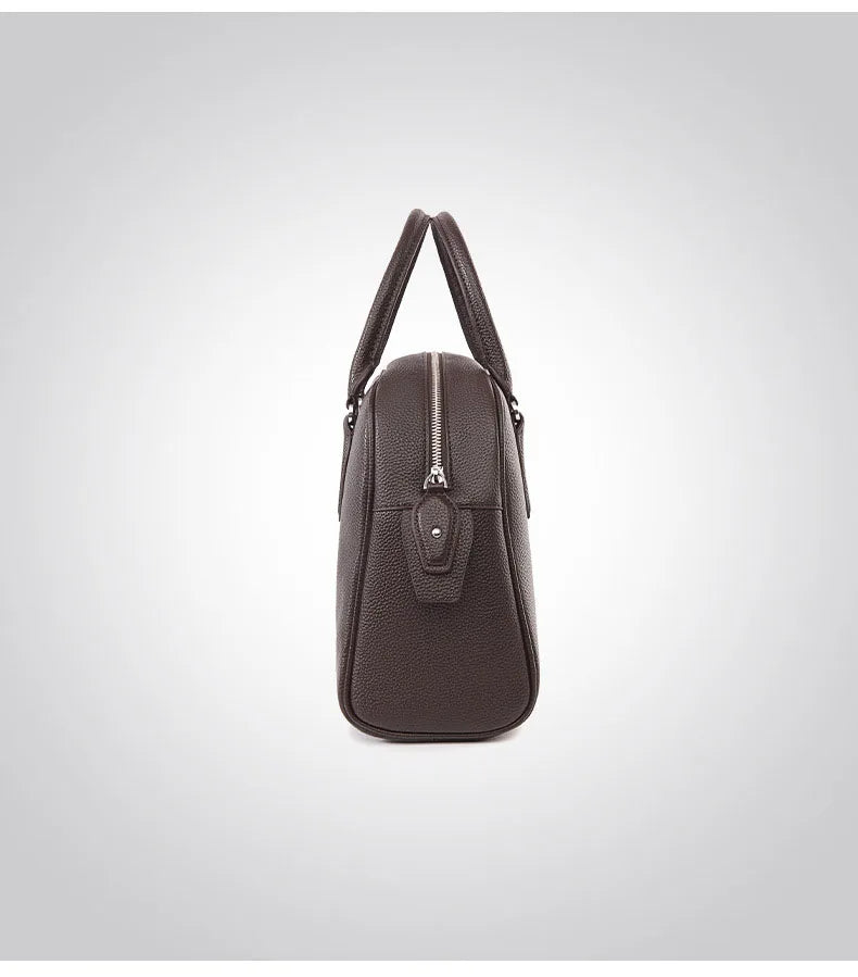 New Women's Handbag, Simple Casual Bag, Large-Capacity Briefcase, Fashionable Commuter Tote Bag, Retro-Style Water-Repellent Bowling Bag
