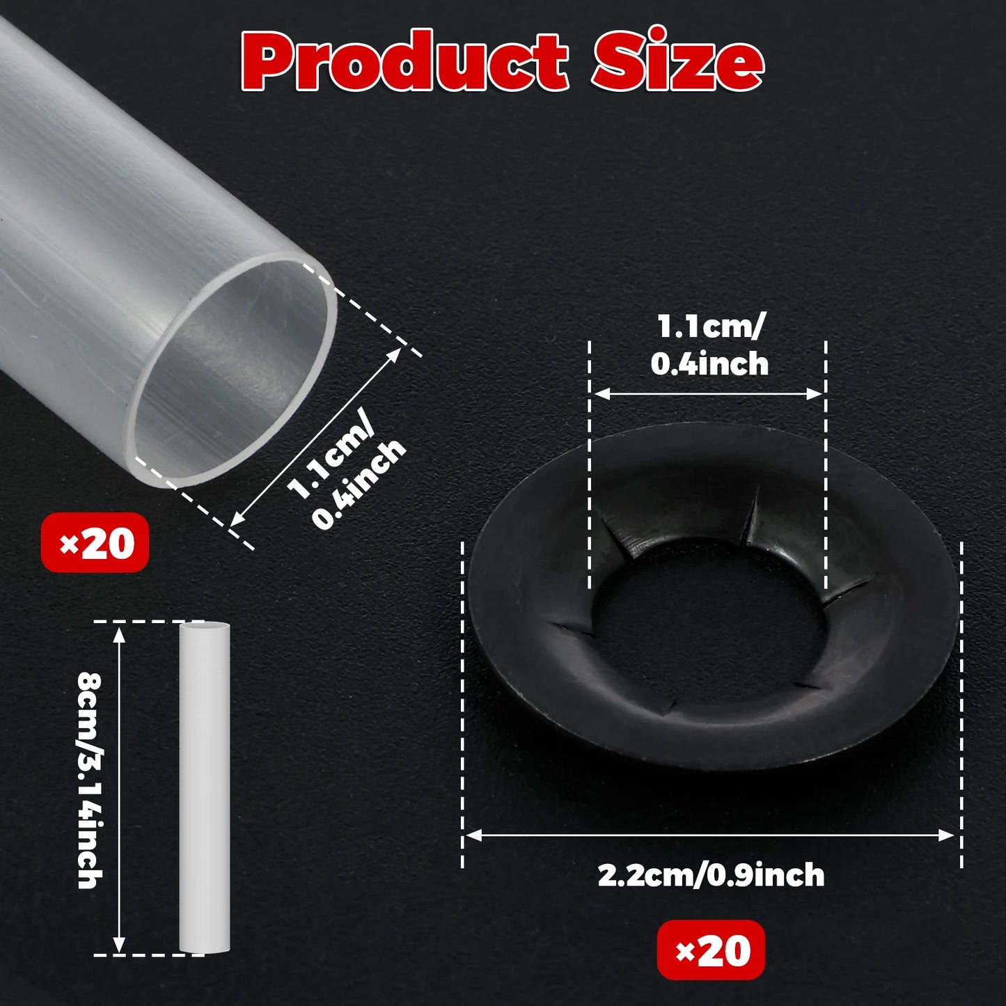 20PCS/Set Garage Door Hinge Quiet Roller Sleeves Roller Shaft gaskets Compatible with New Rollers or Rollers with Clean Stems