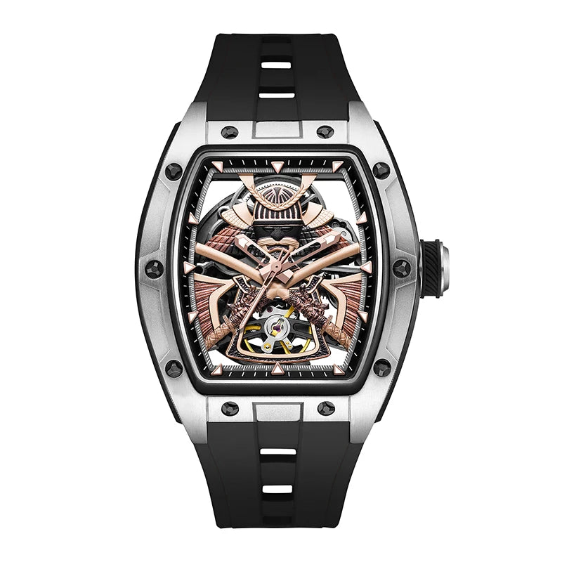 Automatic Movement Mechanical Watches for Men Fashion Black-warrior Hollow High Quality Waterproof Mens Watch Reloj Hombre