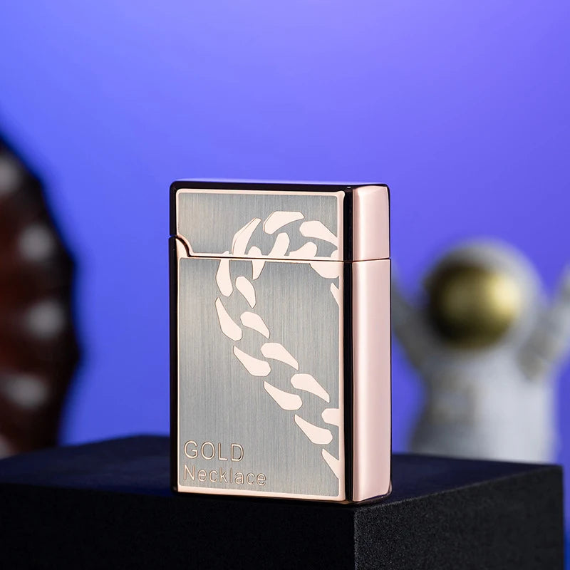 Portable Metal Induction Ignition Cigarette Lighter Men's Boutique Gift Butane Gas Lighter Windproof Lighter Unusual Lighters