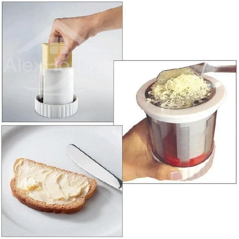 Manual Cheese Slicer Chese Cutter Butter Mill Spreadable Butter Cheese Gadgets Grater Mill with Lid Butter Dispenser Shredder