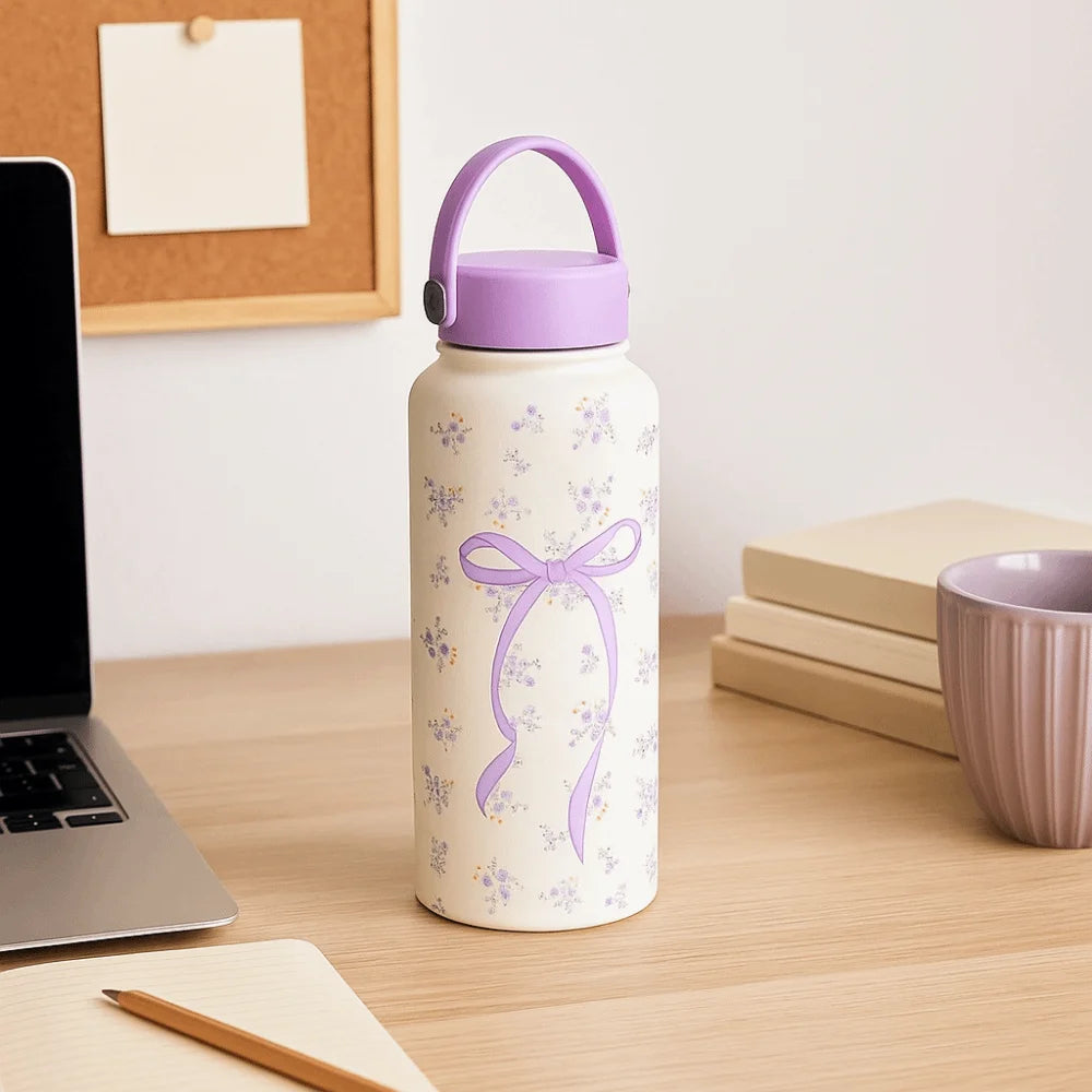 Gift INS Insulated Water Bottle Portable 1L Outdoor Insulated Mug Stainless Steel Leak-proof Thermal Water Bottle Office