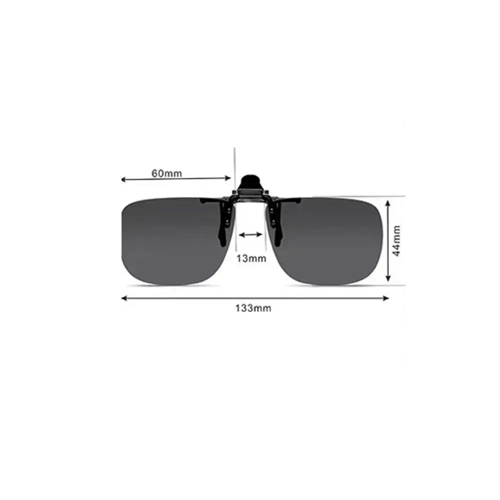 Polarized Sunglasses Men Clip On Yellow Lenses Night Vision Rimless Rectangle Sun Glasses Anti-glare UV400 Goggles 2026 Eyepiece