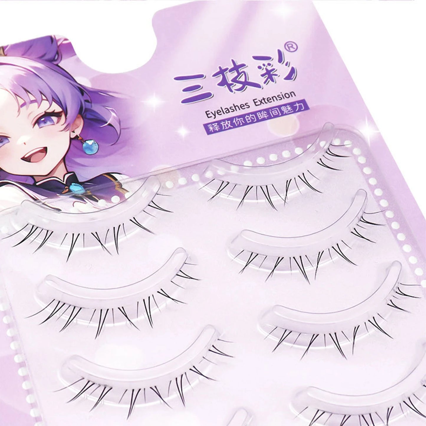 5 Pairs 4-8mm Antique Cartoon Lower False Eyelashes Wispy Cluster Natural Daily Eyelash Extensions For Beauty Eye Cosplay Makeup