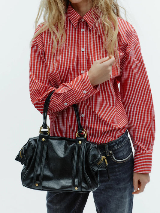 Lady's handbag - Boston bucket bag - single shoulder top handbag - designer crossbody bag - multi-pocket crossbody bag - designe