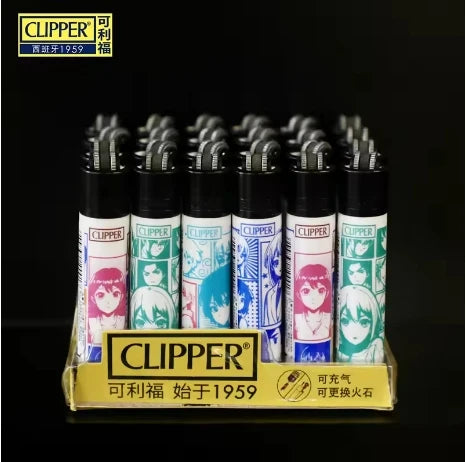 Clipper Lighter Grinding Wheel Mini Lighter Butane Flashlight Lighter (24pcs) Men's Small Tools Cool Gift Cigarette Accessories