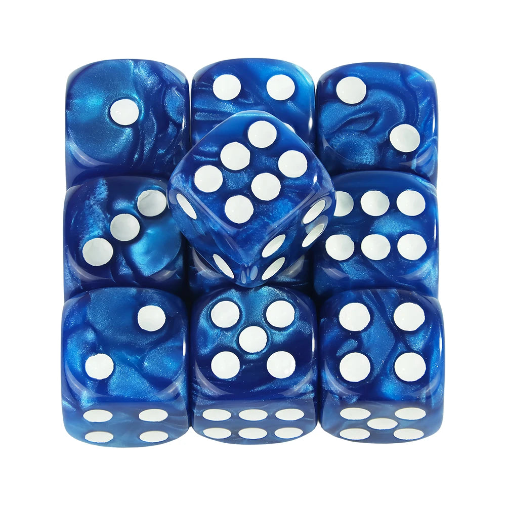 Marble Effect D6 Dice 10pcs 16mm Board Game Dice for Club Party DND RPG Board Game Bar Table Accessories