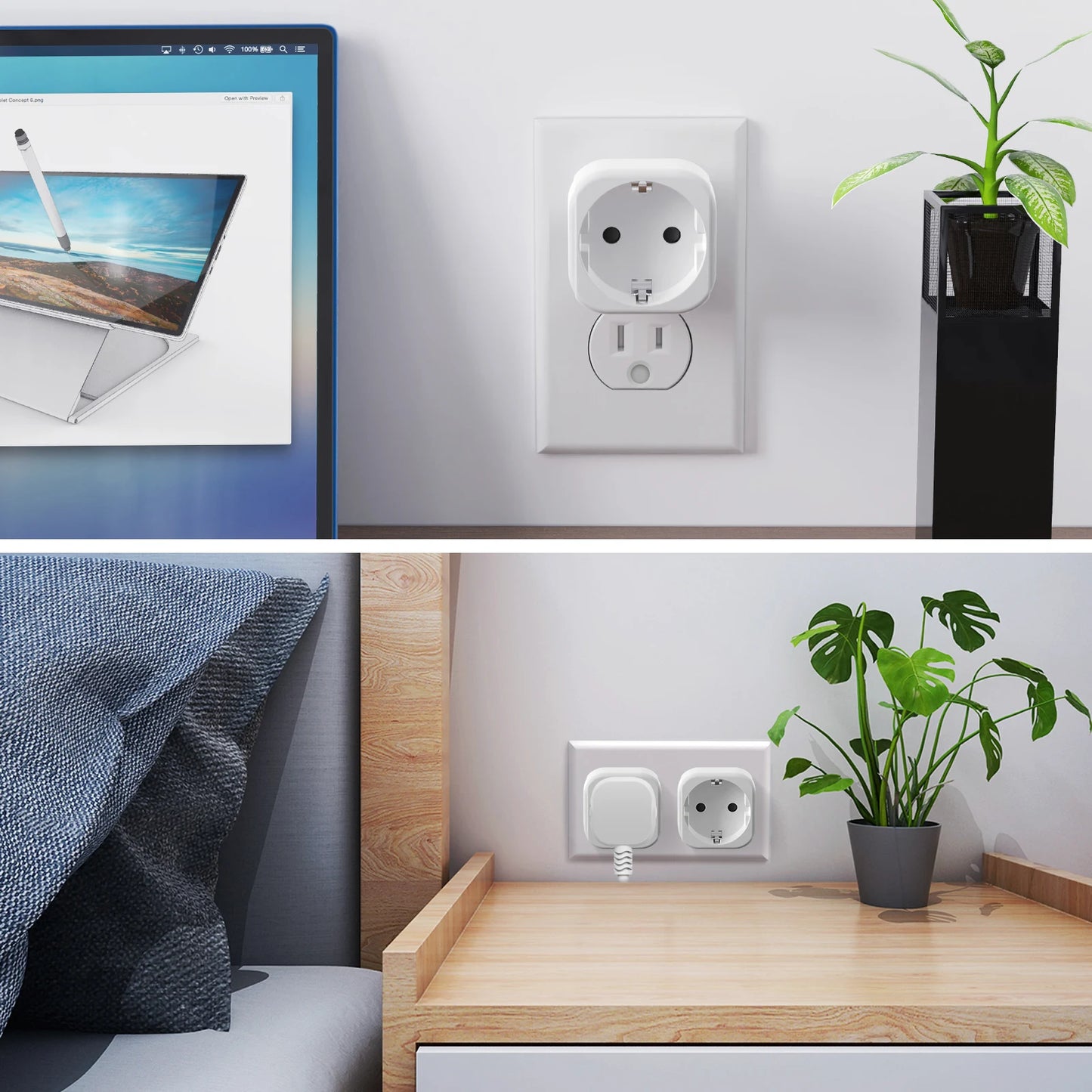 USA Travel Adapter, EU to US Travel Plug Power Converter, Europe Germany Plug, Wall Socket for Canada Japan Thailand