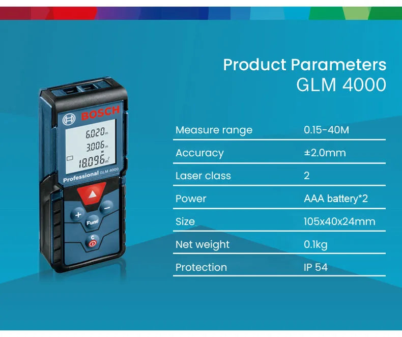 Bosch Laser Tape Measure Professional Distance Meter Optical Rangefinder Accurate 30-50m Surveying Equipment