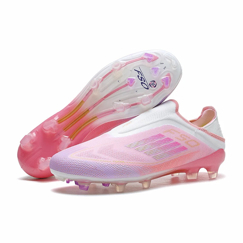 New Men Football Boots Long Spikes Ultralight Match Breathable Indoor Sneakers Soccer Shoes Cleats TF Training Drop Shipping