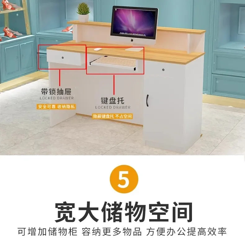 Modern Salon Bar Counter Simple Beauty Small Clinic Hair Salon Reception Desk Escritorio De Recepcion Commercial Furniture