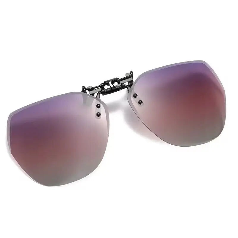 Polarized Clip Sunglasses Men Women Flip Up Photochromic Driving Glasses Mirrored Sun Glasses UV400 Night Vision Fishing Goggle