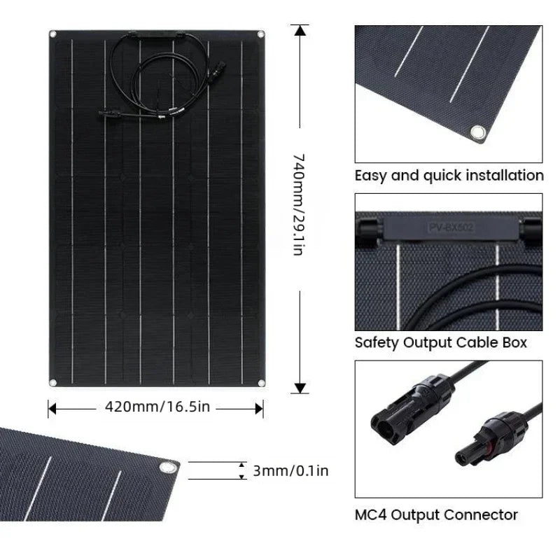 Solar Panel 500w1000w1500w2000w Super Power Suitable For RV Boat Car Household  Camping 18V 36V Battery Charger Solar Panel Kits