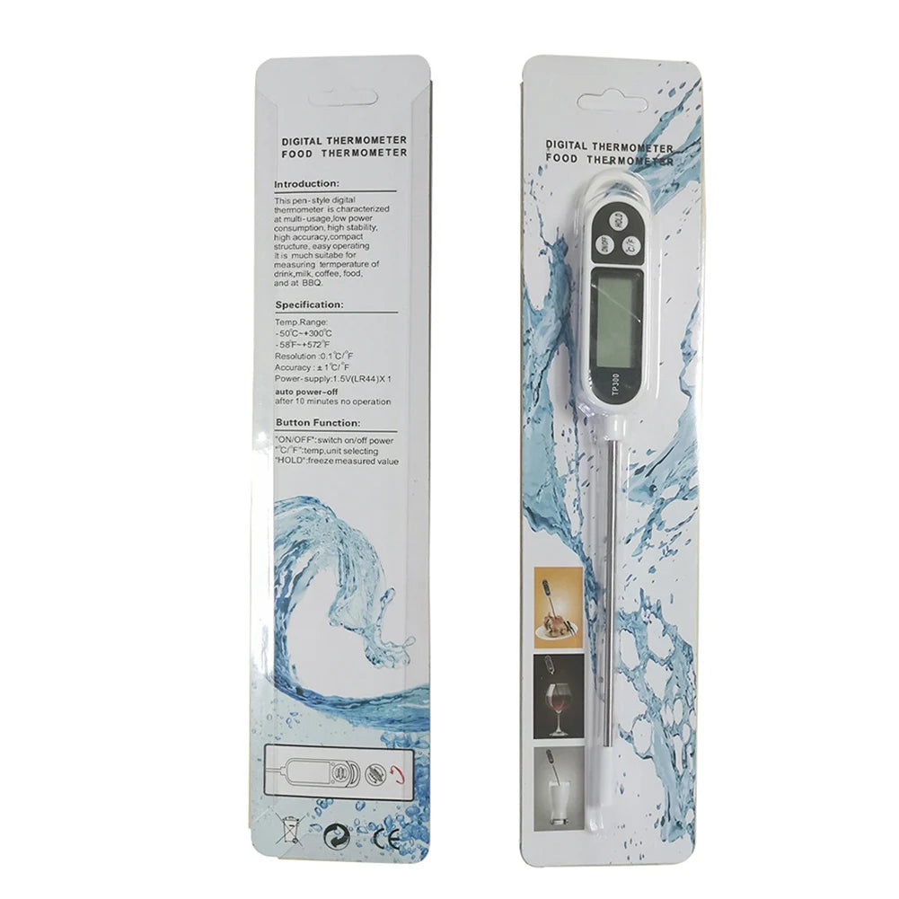 TP300 Electronic Food Thermometer LCD Display Kitchen Thermometer Digital Temperature Measuring Tool for Meat /Cooking /BBQ/Milk