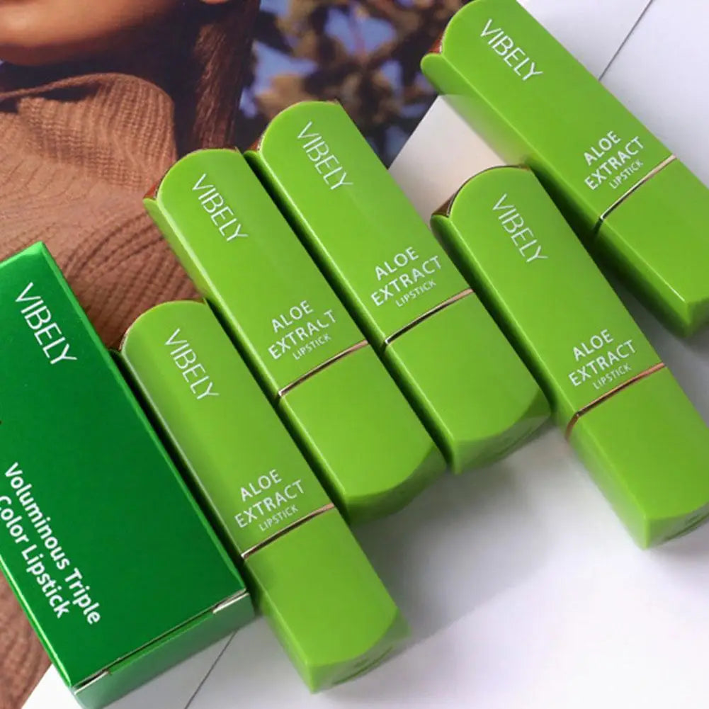 Aloe Vera Lip Balm Stick 3 Color Long Lasting Nourishing Lipstick, Temperature Changing Color Lip Gloss for Daily Makeup