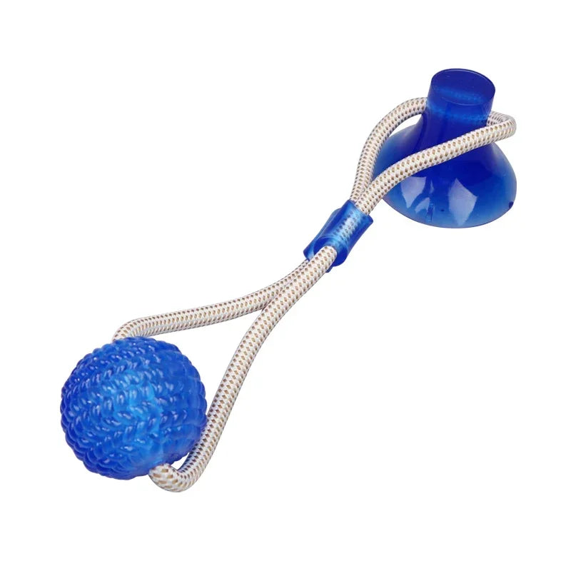 Pet Toys for Small Dogs, Rubber Dog Toy, Dog Push Toy with TPR Ball, Pet Tooth Cleaning Chewing Toy with Suction Cup