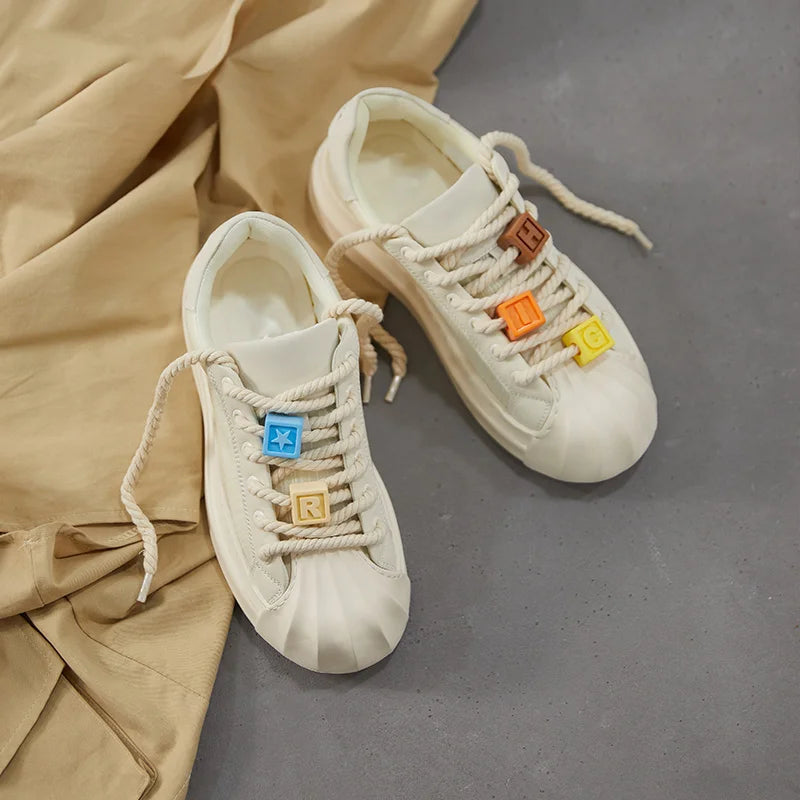 Ladies Shoes Round Toe Women Footwear High On Platform Beige Low Sale Offers Stylish A Light Korean Original Urban 39