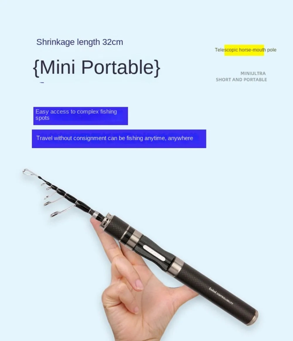 1.5m-1.8m Telescopic Fishing Rod  Glass Fibre Fishing Pole Casting Rod Fishing Rod Reel Set Lure Set Hooks Feeder Rod Combo