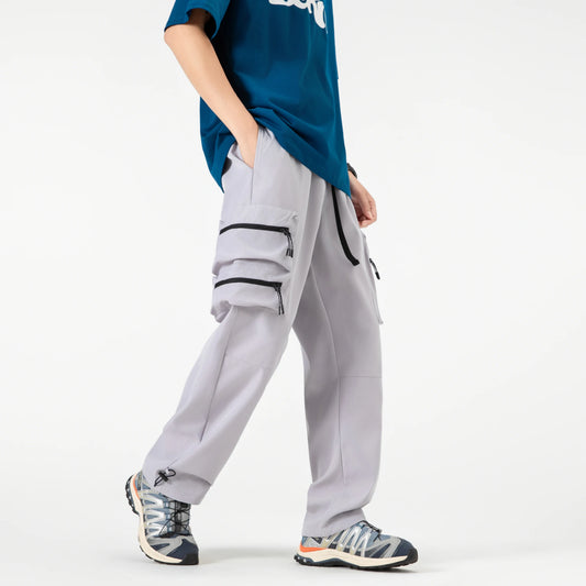 Men's high-end pants, trendy and versatile, cool and stylish teenage down pants, American straight-leg casual workwear pants
