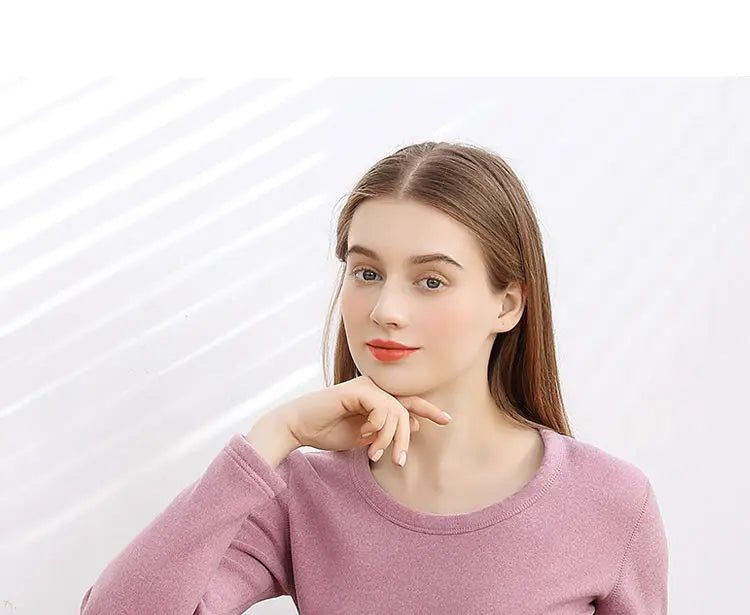 Thermal Underwear For Women Winter Warm thicken lamb fleece high elastic Long Johns bottoming Two Piece Sets Thermos Clothing
