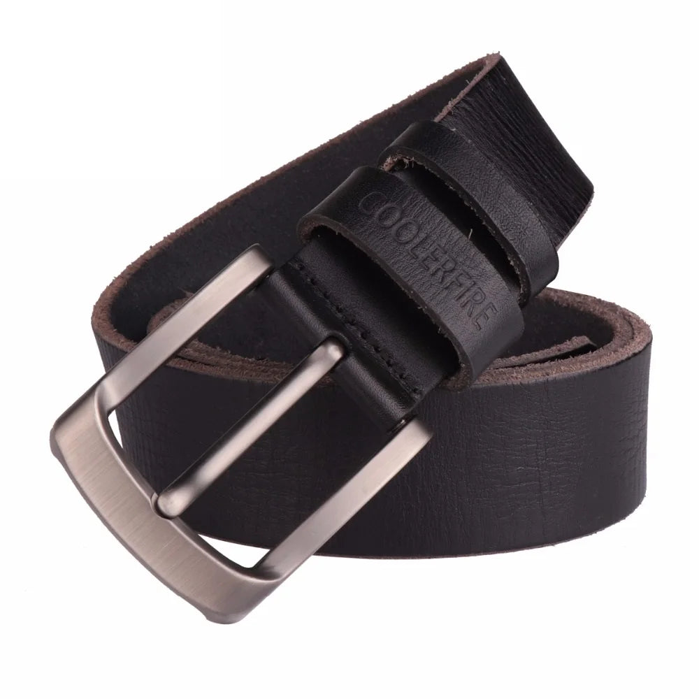 Genuine Leather Belt For Man 100% Real Genuine Cowskin Top Layer Leather Men Belts Designer Fashion High Quality Waistband TM053