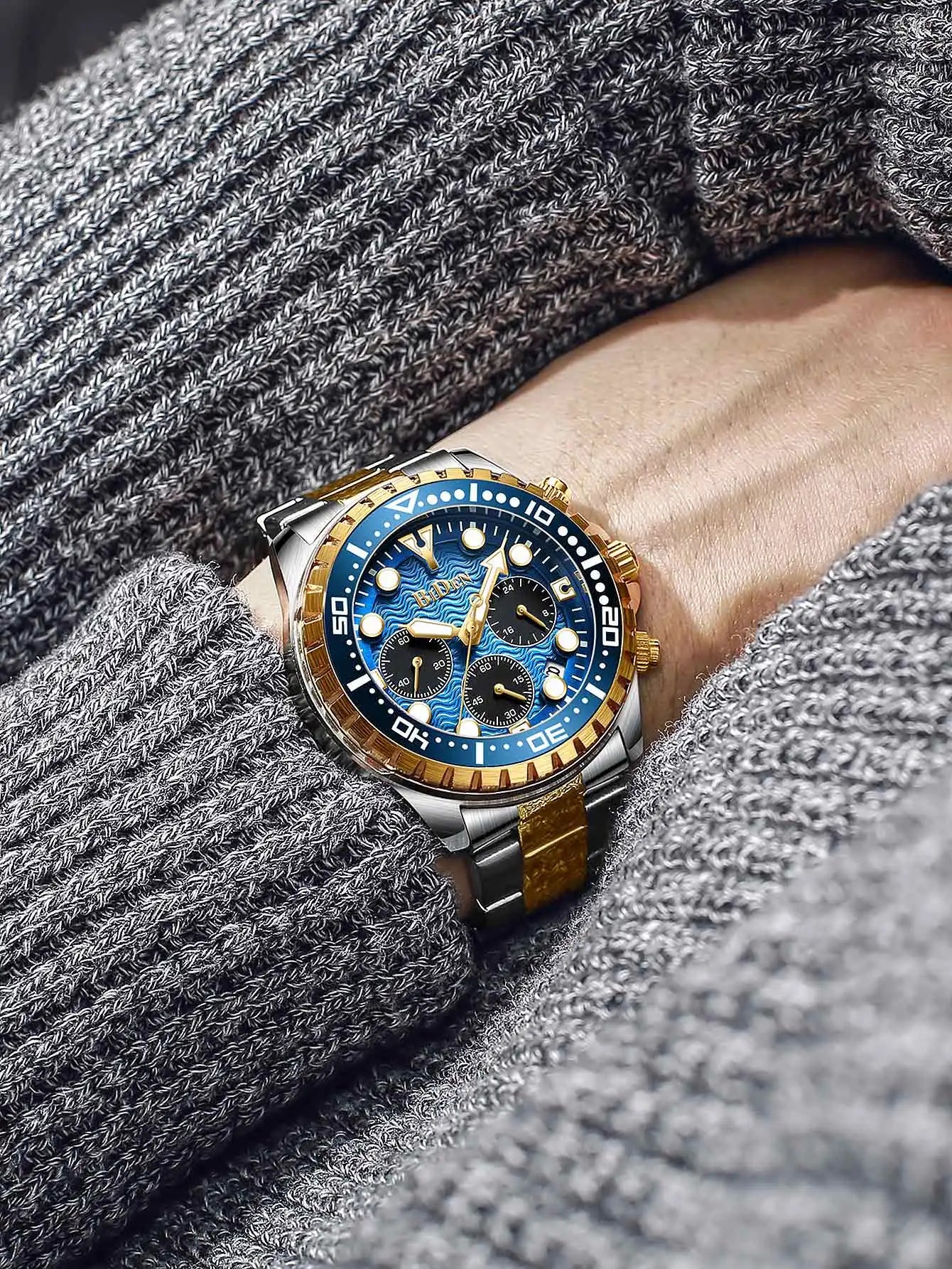 BIDEN Top Brand Fashion Mens Watches for Men Sport Waterproof  Quartz Watch Luxury Man Business Luminous Clock Relogio Masculino