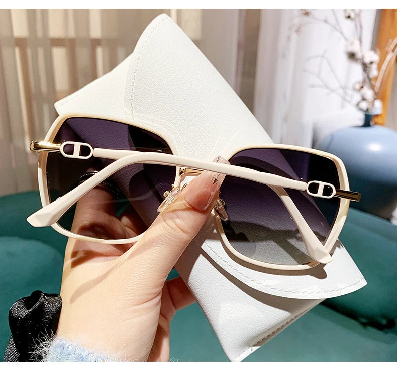 New Fashion Polarized Sunglasses Women UV400 Gradient Lens Sun Glasses Oversized Retro Square Luxury Brand Oculus