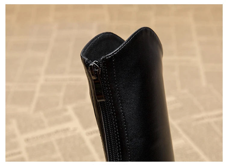 High Heel Women Ankle Boots Fashion High Quality Platform Shoes for Women British Style Brown Boot Comfor Women Waterproof Boots