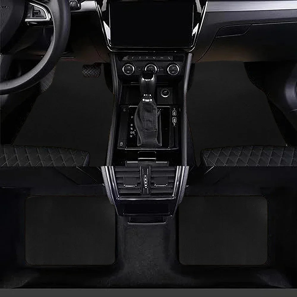 Black Simple Car Front Rear Floor Mats Non-slip Dust-proof Pad Carpet Auto Interior Decoration Universal Wear-resistant Foot Pad