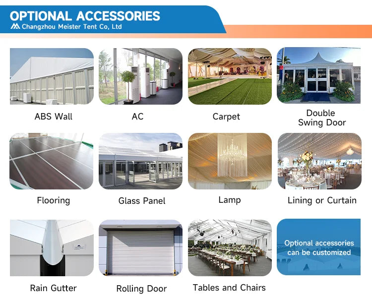 2026 New Popular Mobile Wedding Hall  for 500 People Outdoor Event Luxury Marquee Waterproof Fabric Tendas Para Eventos Em Geral