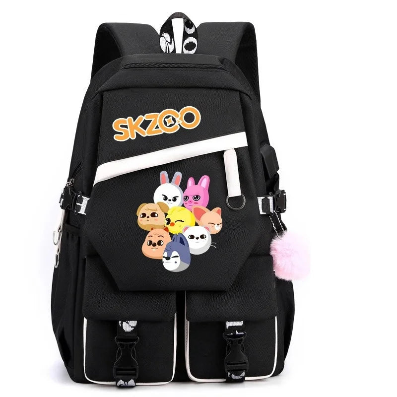 New StrayKids shoulder bag student backpack leisure bag travel backpack SKZOO School Bags Boys Girls Teens Bookbag