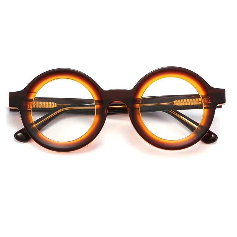 F·DRACON Plate Glasses Frames Retro Round Men And Women Frames Light Luxury Quality Optical Prescription Glasses Frames 23103