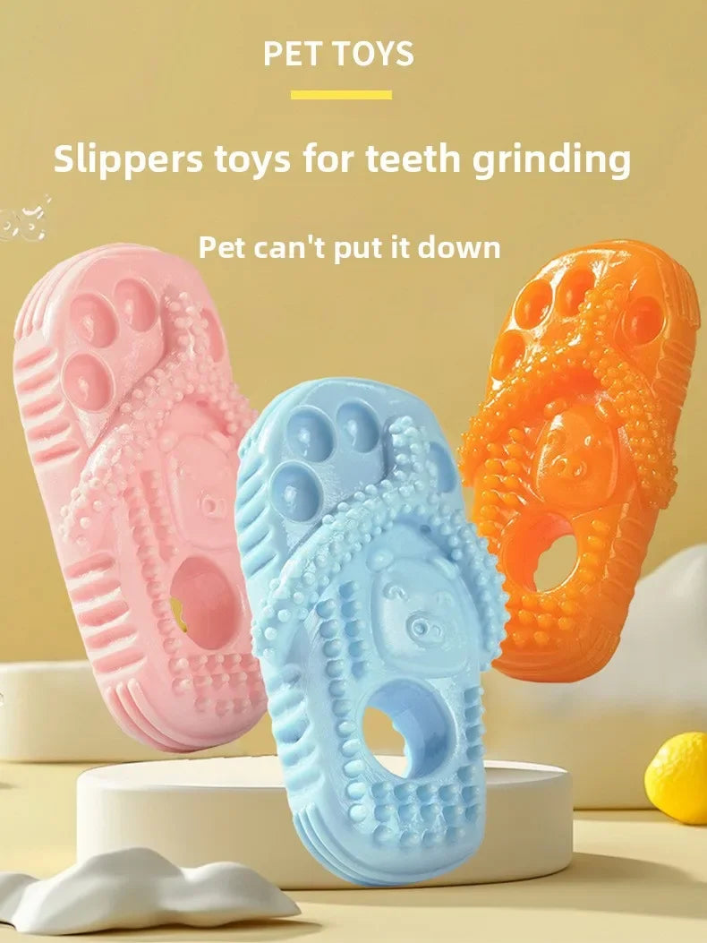 Pet Dog TPR Toy Bite-resistant Slippers Gnawing Teeth Cleaning Schnauzer Teddy Puppy Pet Products Dental Cleaning Slipper Toy