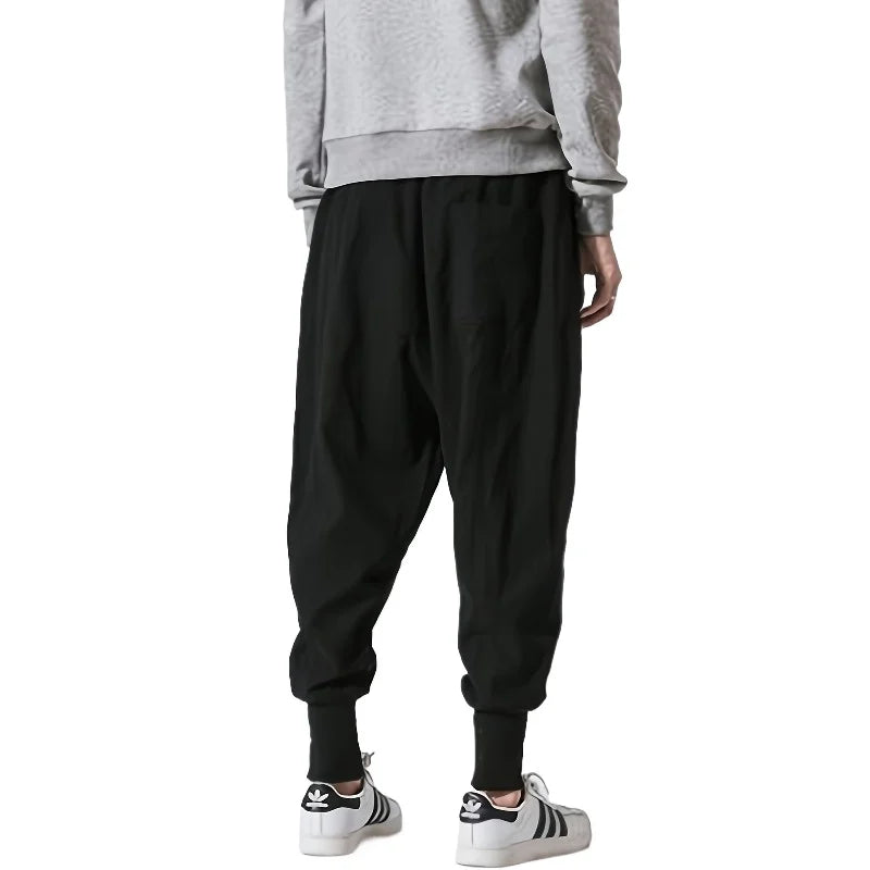 FGKKS Men Casual Pants Fashion Plus Size Harem Pant Loose Style Cotton Pants Male Solid Trousers