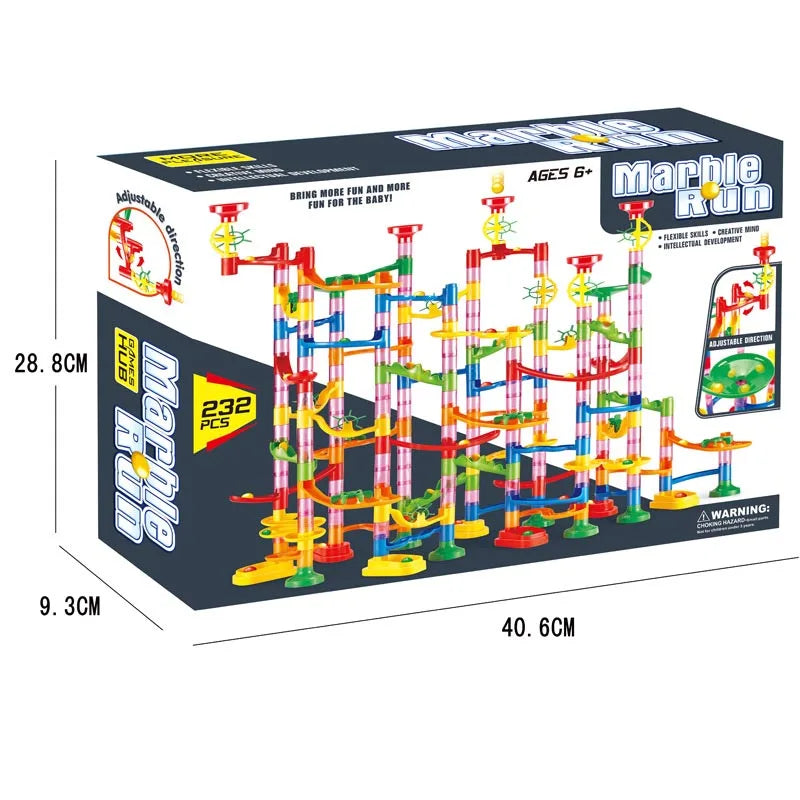Marble Run Race Track Building Blocks Kids DIY Maze Ball Roll Toy Marble Run Race Coaster Set Marble Slide Pipes  Puzzle Toys