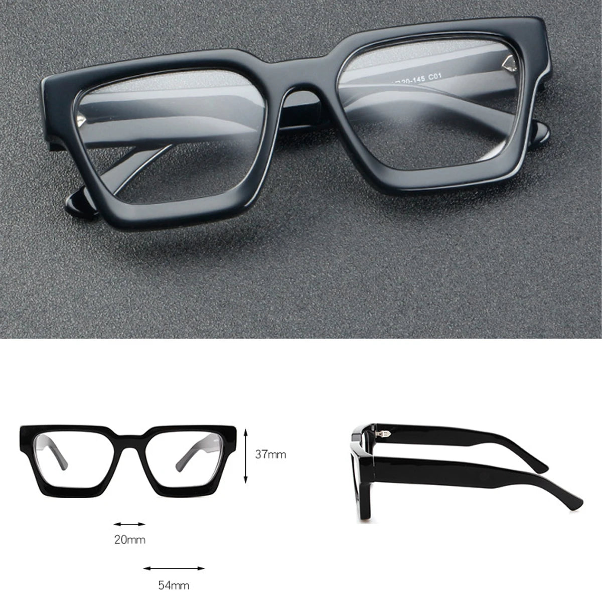 Vintage Big Wide Legs Acetate Glasses Frames Women Mens High Quality Optical Glasses Frames