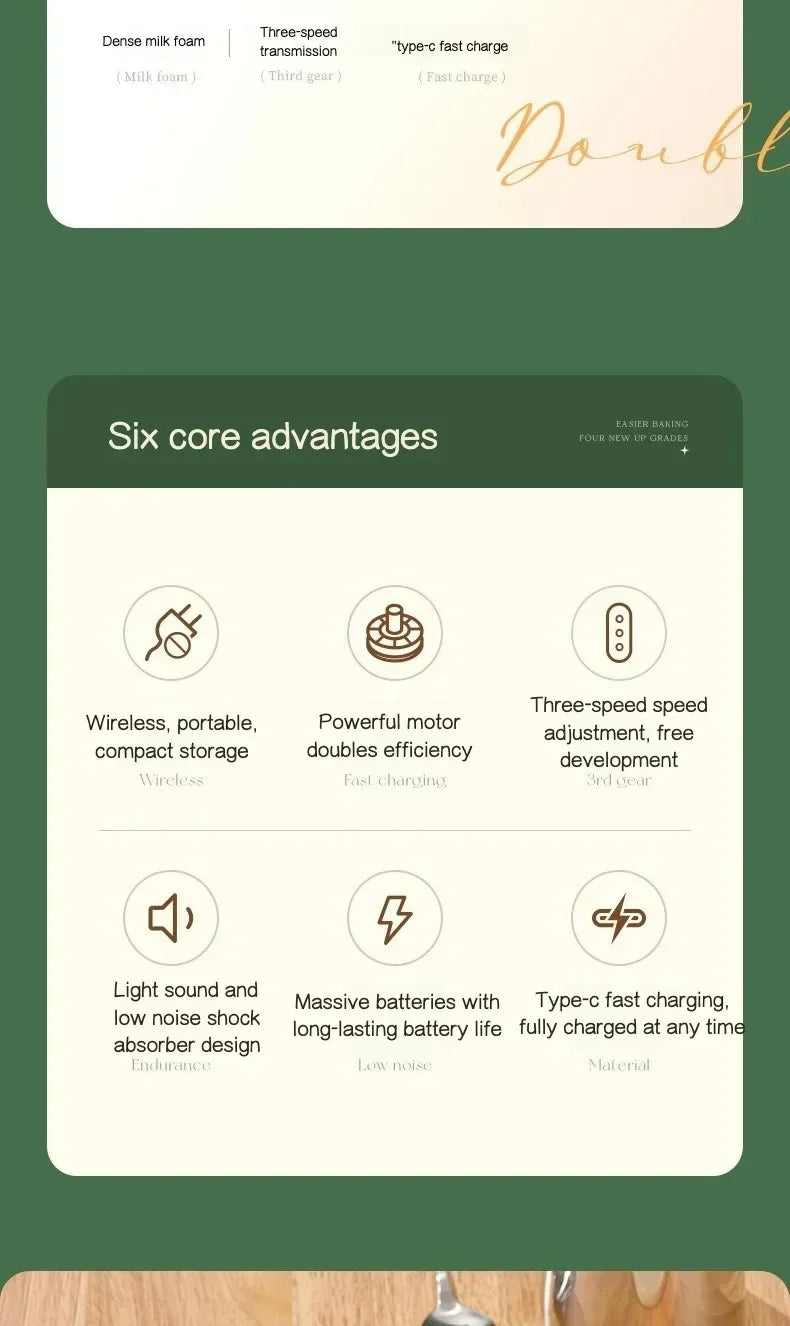 Wireless Milk Frothers Electric Handheld Blender Electrical Mini Coffee Maker Whisk Mixer With USB For Coffee Cappuccino Cream