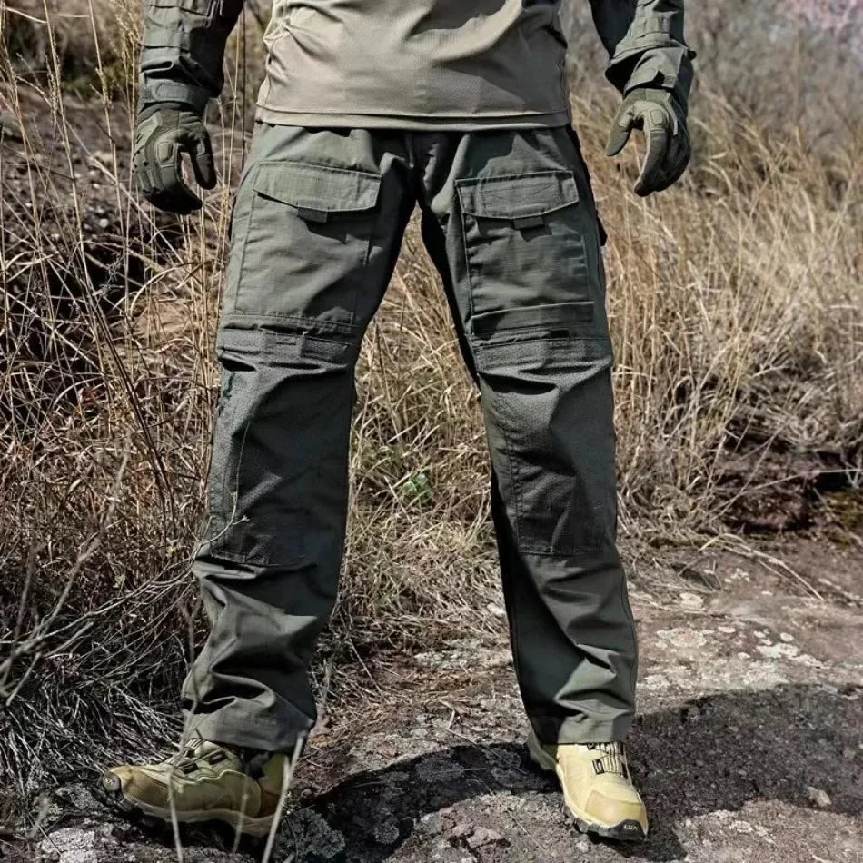 New Men Tactical Pants Quick Drying Multi-Pocket Cargo Pants Casual Tactical Trousers Wear-Resistant Work Traning Pant Loose