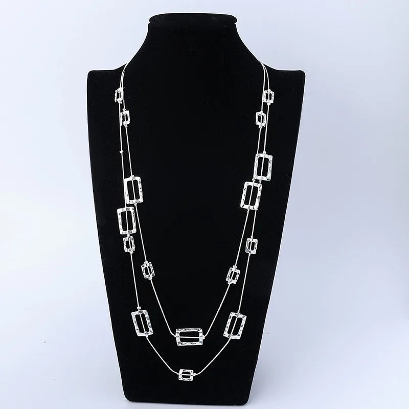 new necklace is popular in Europe and America, versatile peach heart exquisite women's long necklace, double-layer wome