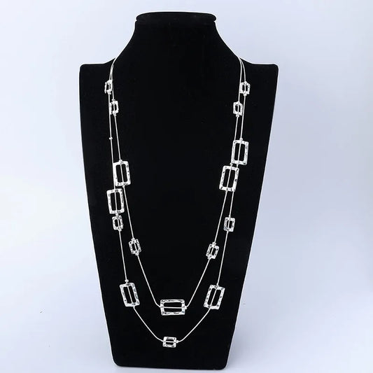 new necklace is popular in Europe and America, versatile peach heart exquisite women's long necklace, double-layer wome
