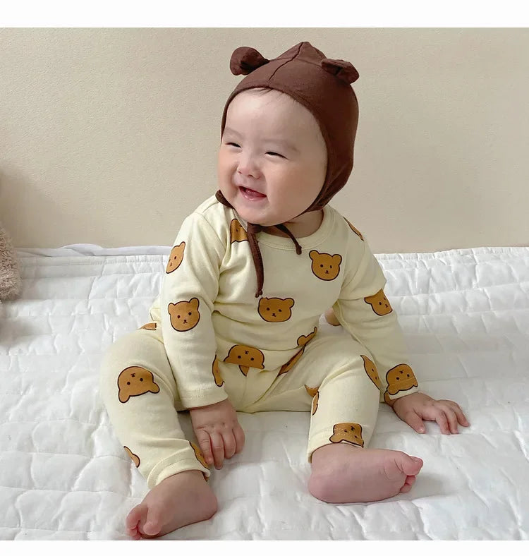 Baby Clothes 2pcs Sets Autumn  Winter Baby Pajama Set Bottom Underwear Two-piece Set Cotton Baby Boy Long Sleeves Outfit