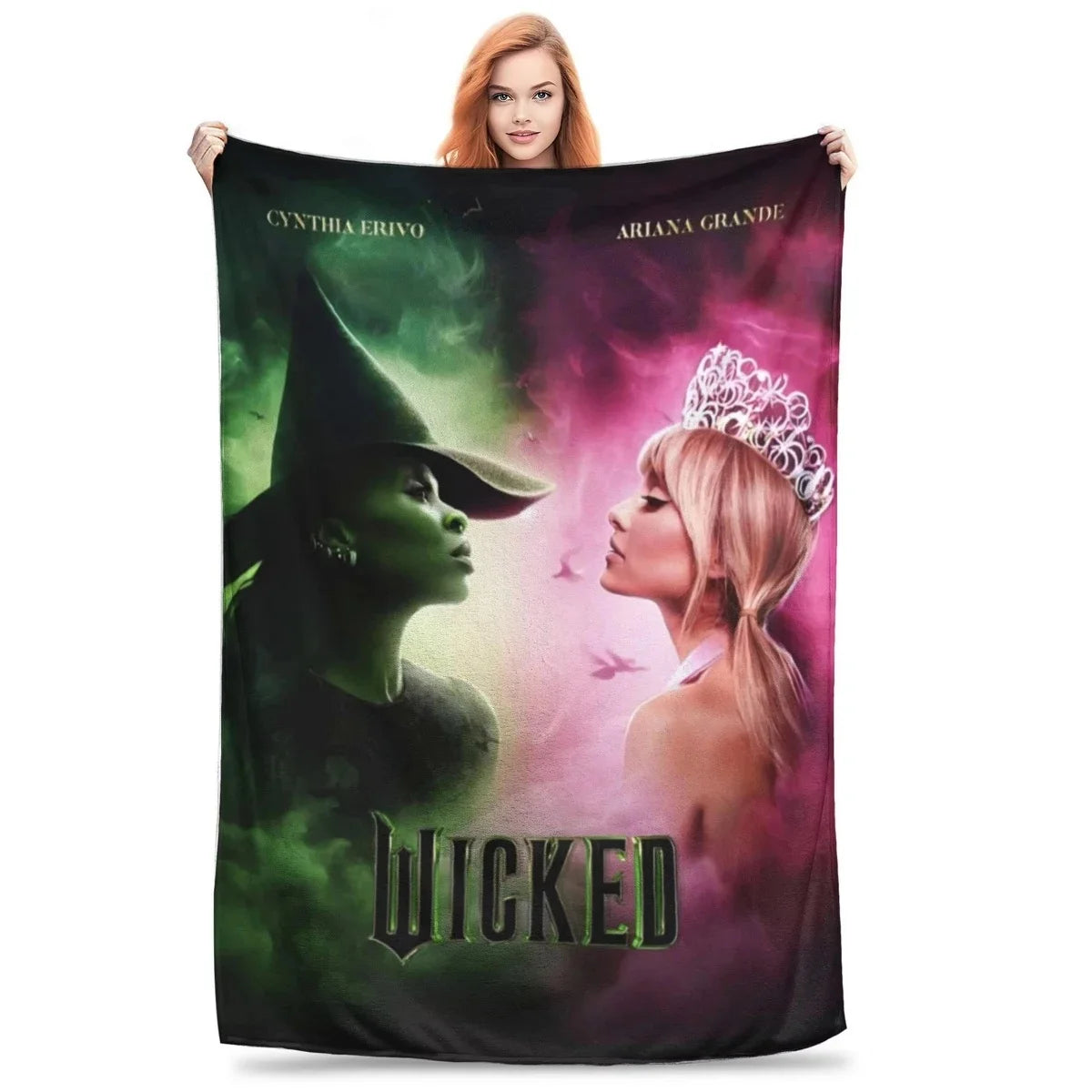 Wicked Musical Movie 2024 Blanket Soft Throw Blanket for Home Bedroom Bed Sofa Travel Office Solid Cover Blanket Kids 3D Quilt
