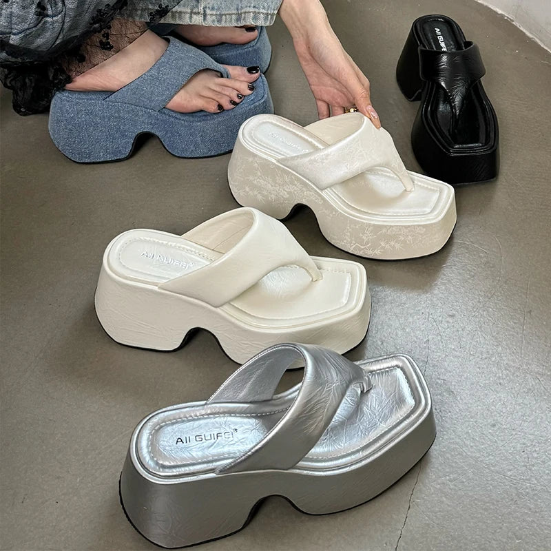 Pumps Flip Flops Slippers Shoes For Ladies New 2026 Female Footwear Platform Wedges Women Slippers Fashion Slides Heels  Shoes